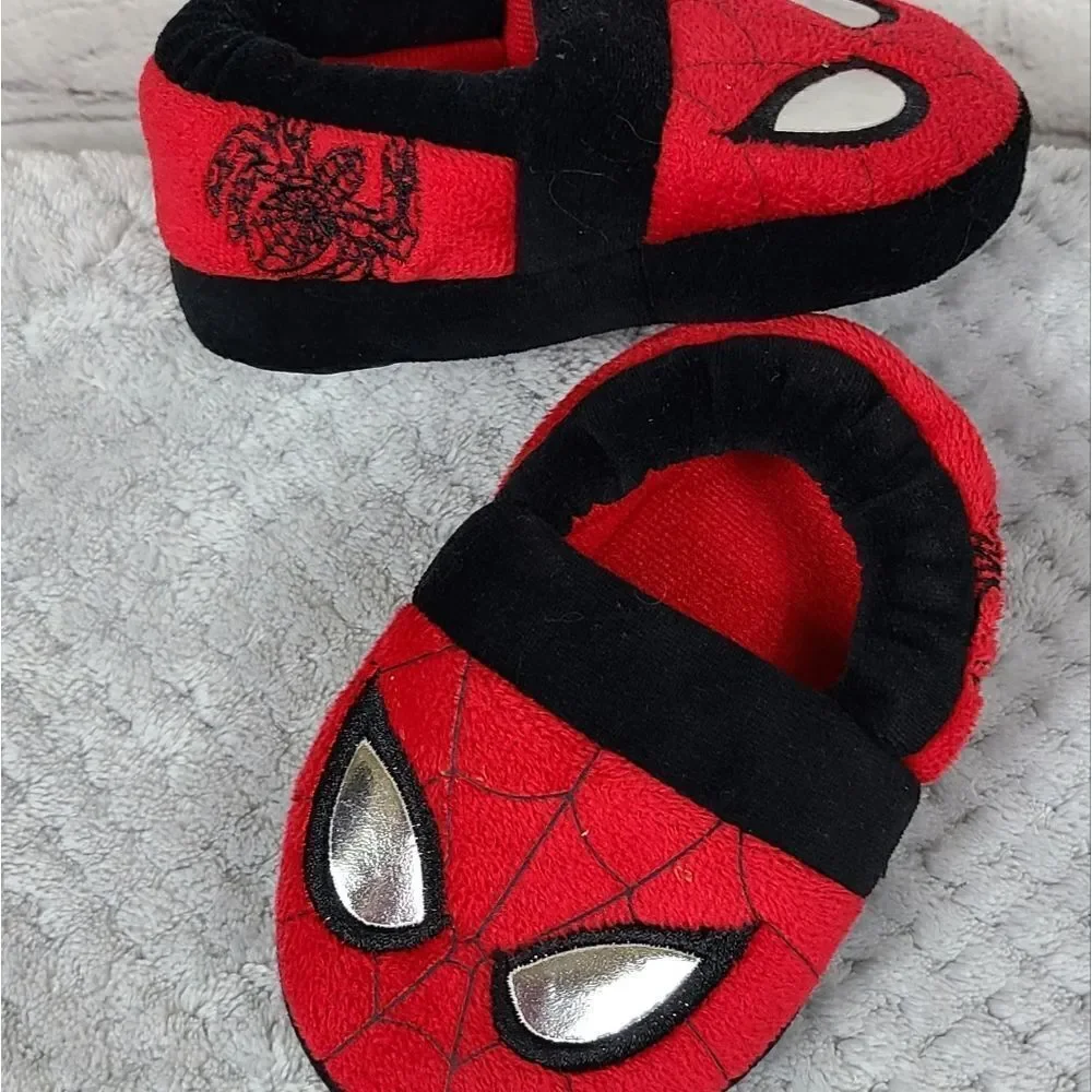 Marvel Spider-Man Toddler Slippers 5/6 Fun Red Plush Character House Shoes Boys